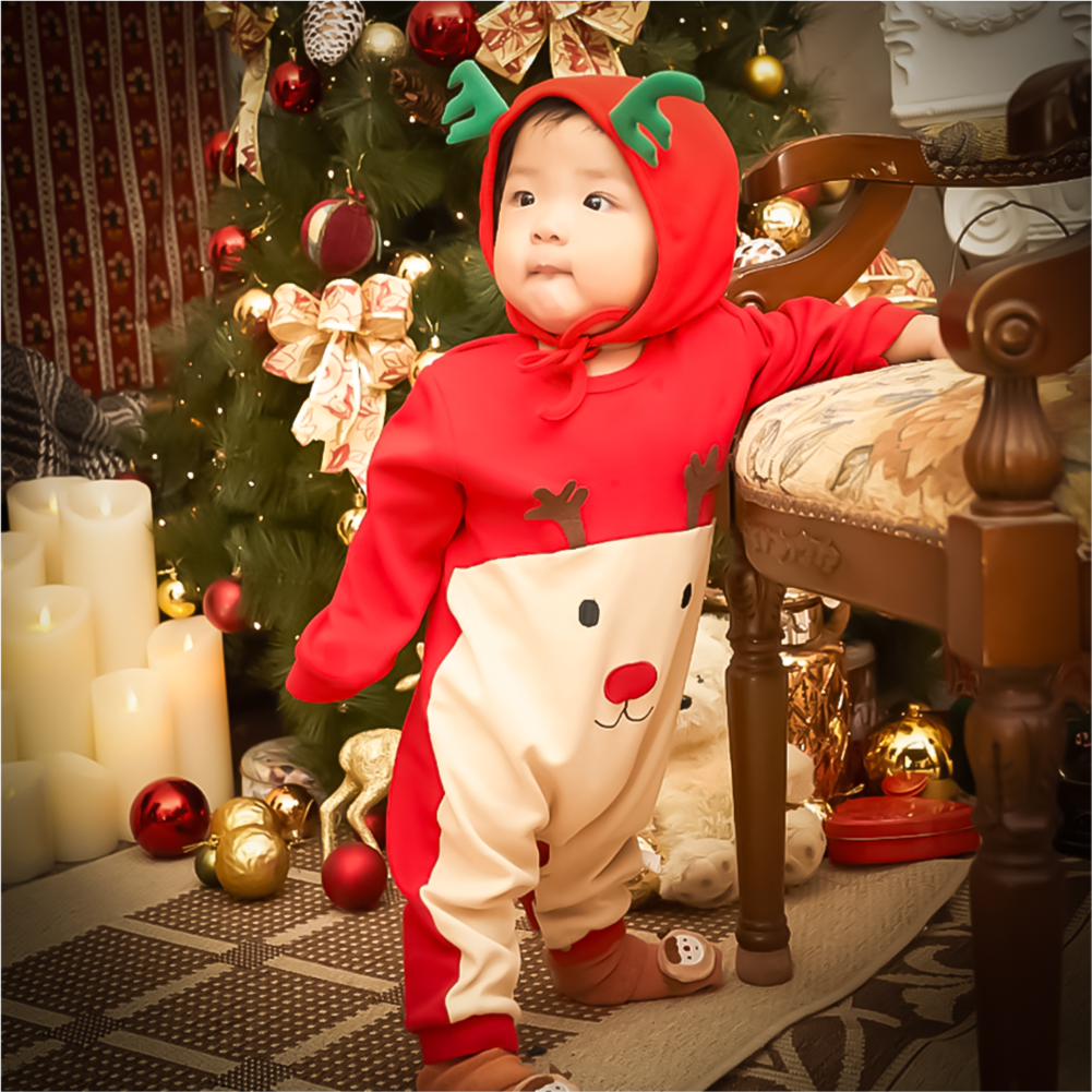 루돌프 아기 산타옷 신생아 크리스마스 옷 아기롬퍼 6개월 돌 50일 백일 바디수트 선물 유아