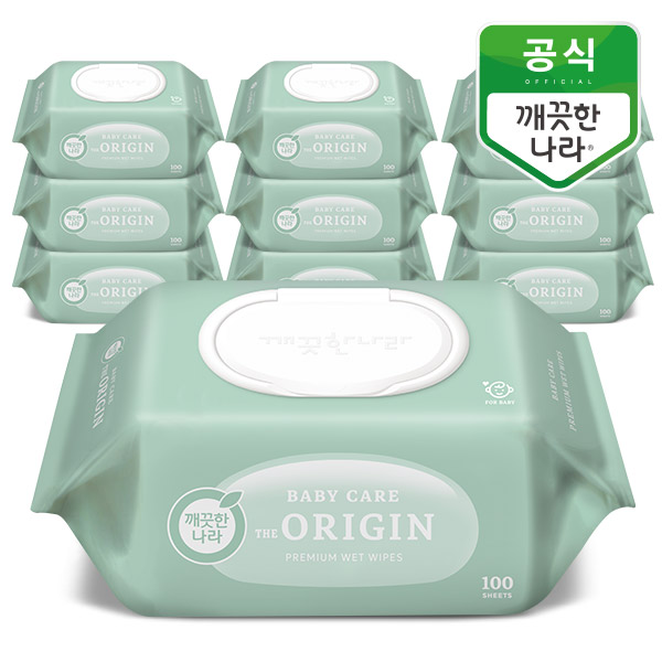 깨끗한나라 디 오리진 물티슈 캡 100매 x 10입