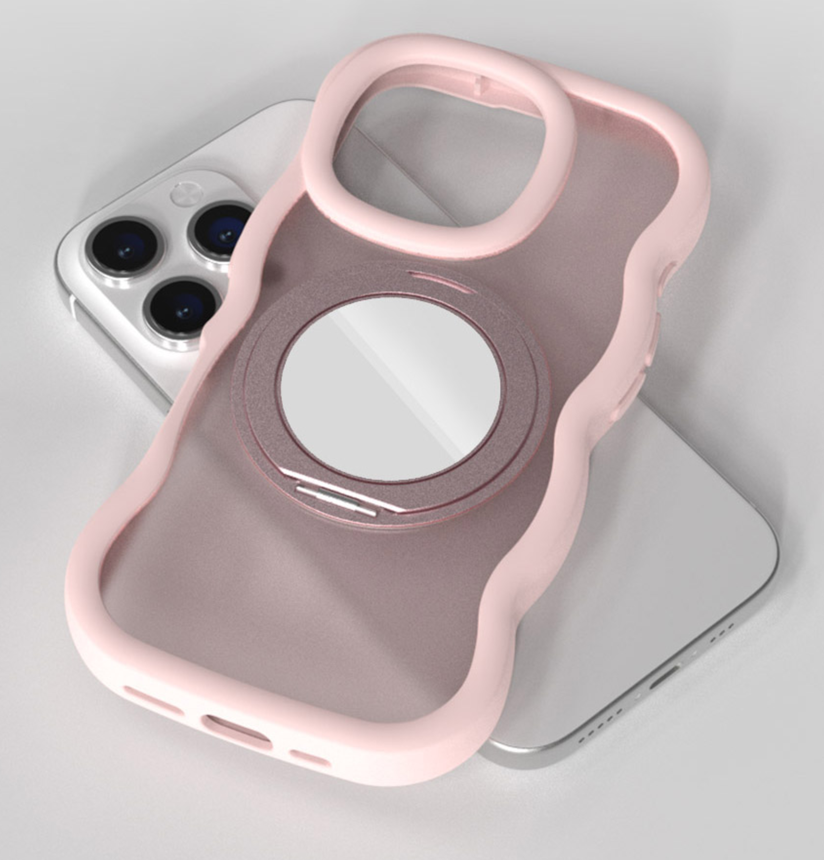 아이폰 맥세이프 케이스 범퍼 회전 거치대 핑크, 아이폰16e - 상세 이미지 5