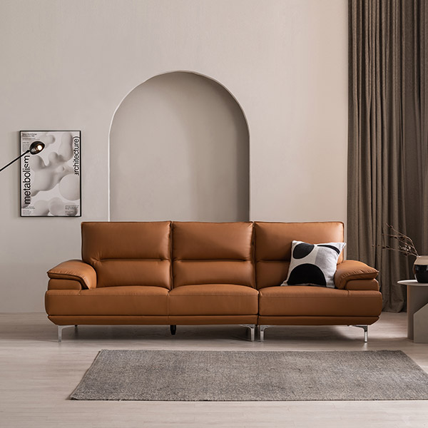 [삼익가구]아르더 프리미엄 천연면피 소가죽 4인용 소파(스툴제외)