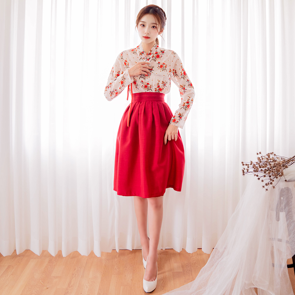 따끈따끈 신상제품 붉은꽃 생활한복 세트: 품격 있는 일상 추천 5 생활한복 추가 이미지