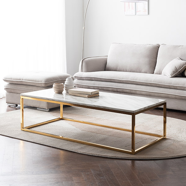 삼익가구 앰버 마블 대리석 골드 소파테이블