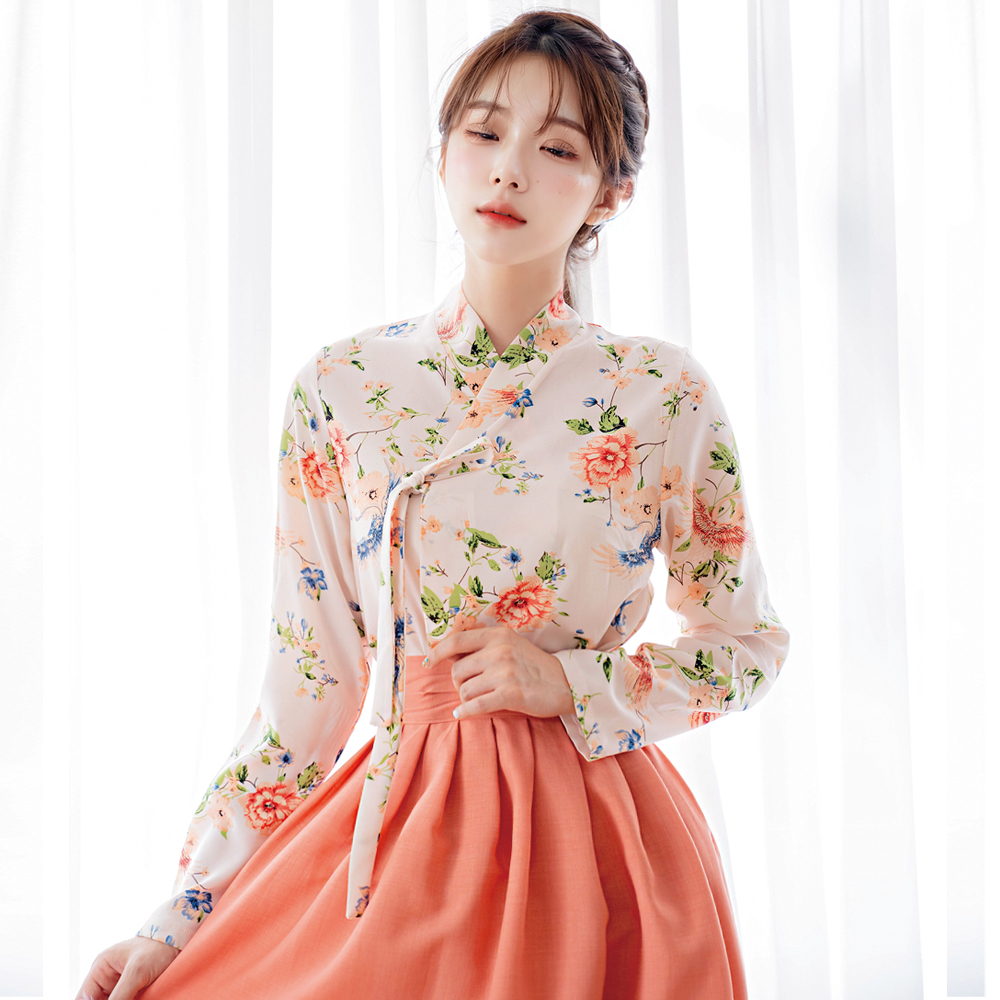 생활한복 세트 살구화+다미혜 개량 계량 퓨전 반티-192 - 상세 이미지 2