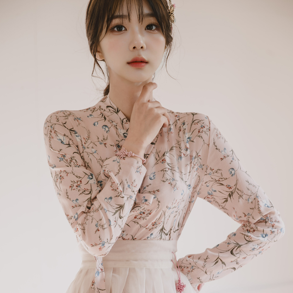 나비잠 하양 쉬폰 허리치마 생활한복 개량 계량 퓨전 반티 - 상세 이미지 5