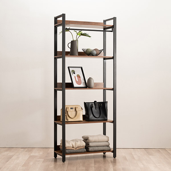 삼익가구 모더니크 시스템 옷장 드레스룸 800mm, 5단 선반장, 브라운