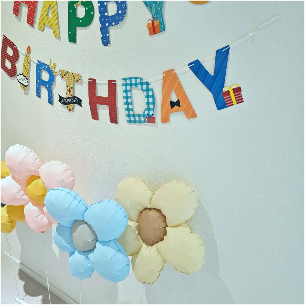 생일 파티 풍선 세트 생일 축하 이벤트 용품 포토존 꾸미기 비비드 플라워 - 상세 이미지 3