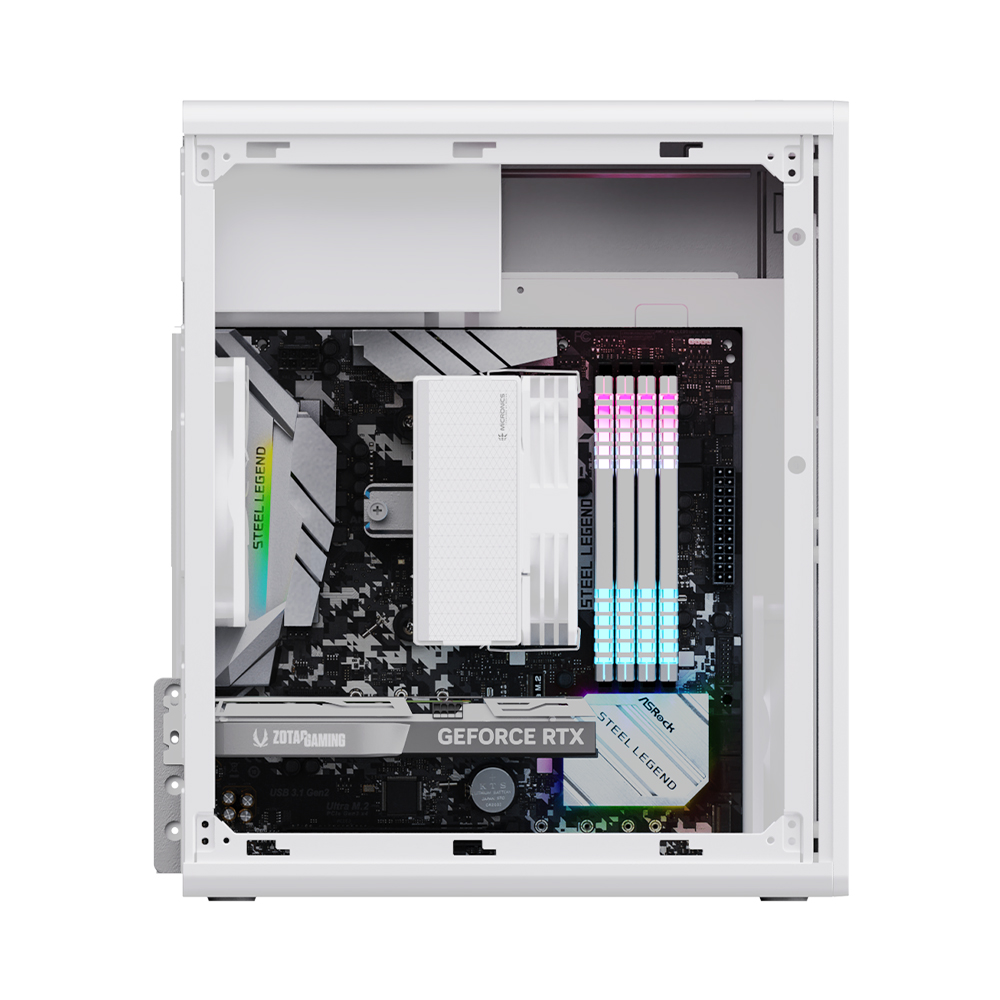 마이크로닉스 WIZMAX 오로라 미니타워 PC 케이스 화이트 - 상세 이미지 3