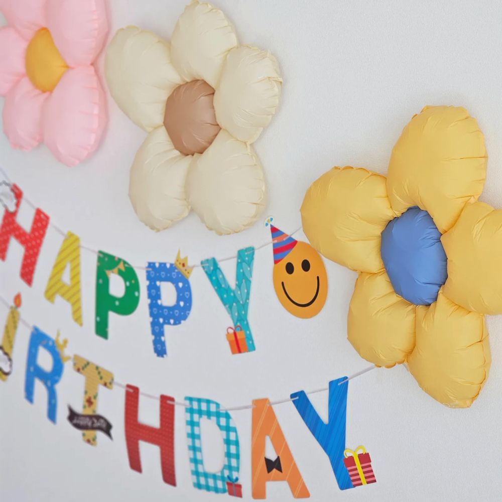 생일 파티 풍선 세트 생일 축하 이벤트 용품 포토존 꾸미기 비비드 플라워 - 상세 이미지 4