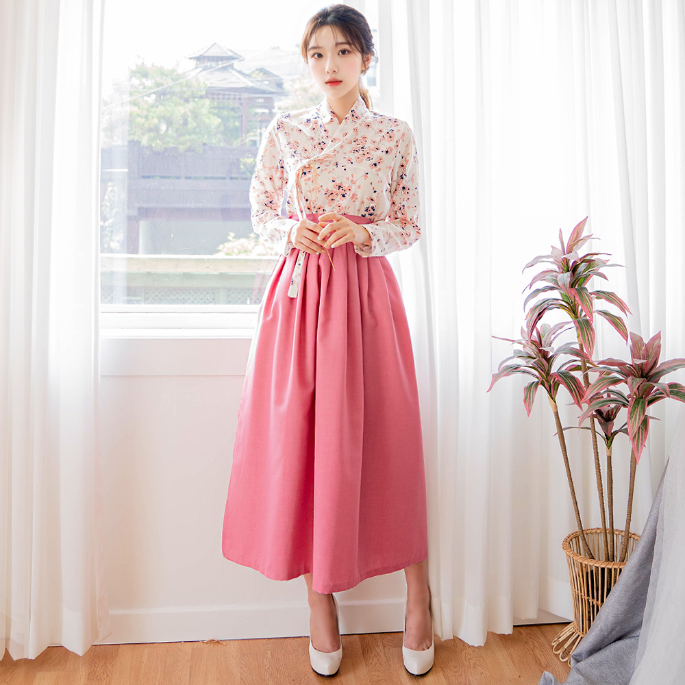 나은 로즈 허리치마 생활한복 개량 계량 퓨전 반티