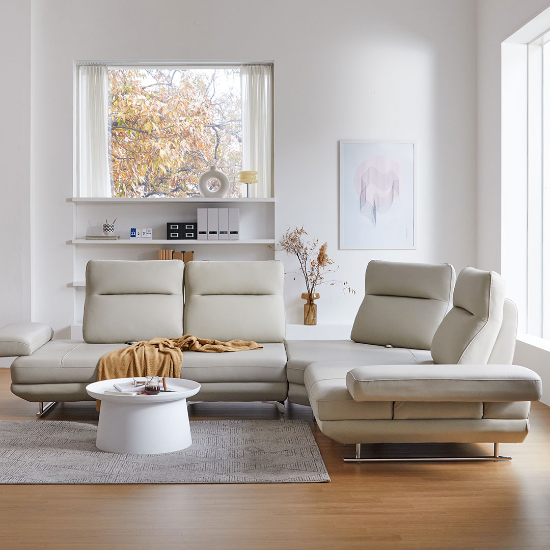 모던홈즈 디셈버 천연가죽 스윙 4인 코너형 소파