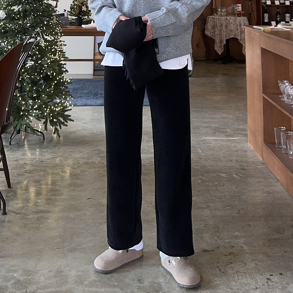 남자 코듀로이팬츠 기모 와이드 겨울 골덴 바지 남자바지 - 상세 이미지 2