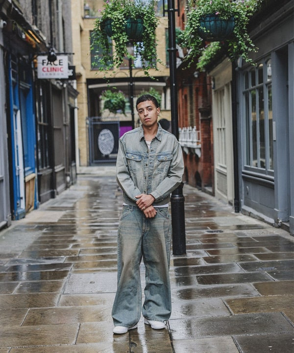 빔즈 BEAMS 별주 Lee WIDE FADE BAGGY JEANS 와이드 페이드 팬츠 - 상세 이미지 3