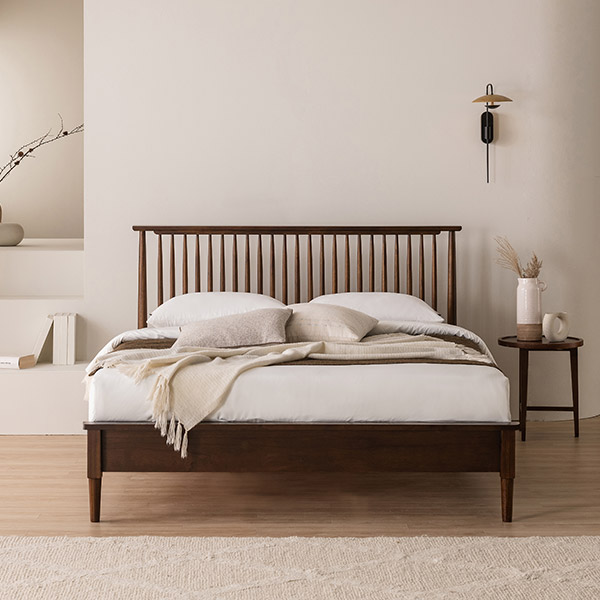 [삼익가구]빌리지 원목 침대(양모 라텍스 7존 독립스프링 매트리스-퀸)