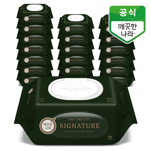 깨끗한나라 디 오리진 시그니처 물티슈 캡 70매 x 20입