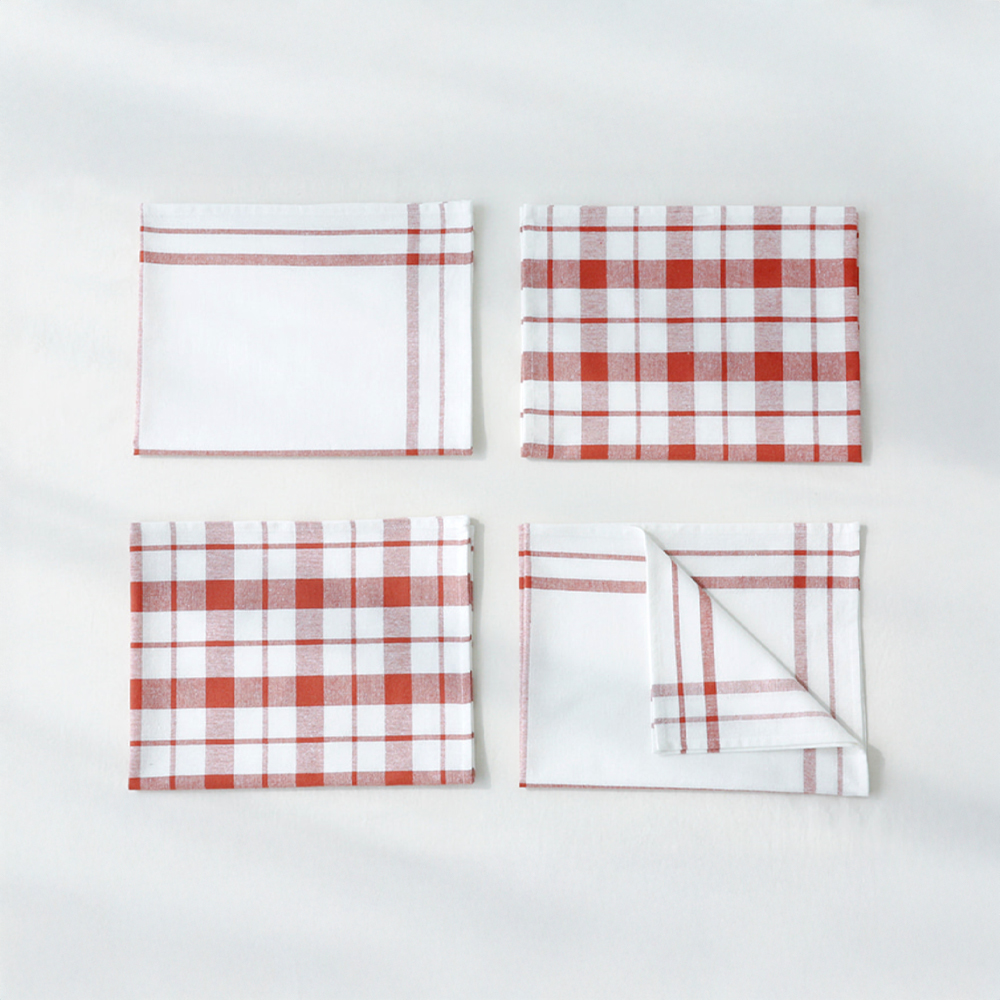 MARAE 행주 65x50 KS1003TT 4장 4개, 소형, 레드 - 상세 이미지 3