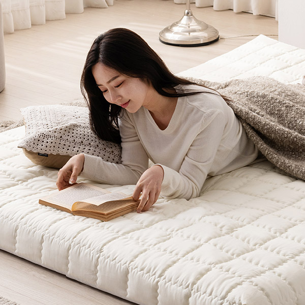 [삼익가구](SS)도즈 순면 12cm 토퍼 매트리스 풀세트(방수속커버/보관끈 포함)