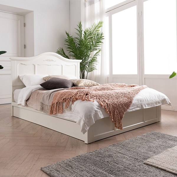 [삼익가구]하이든 아이보리 도장 침대(본넬스프링 매트리스-퀸)