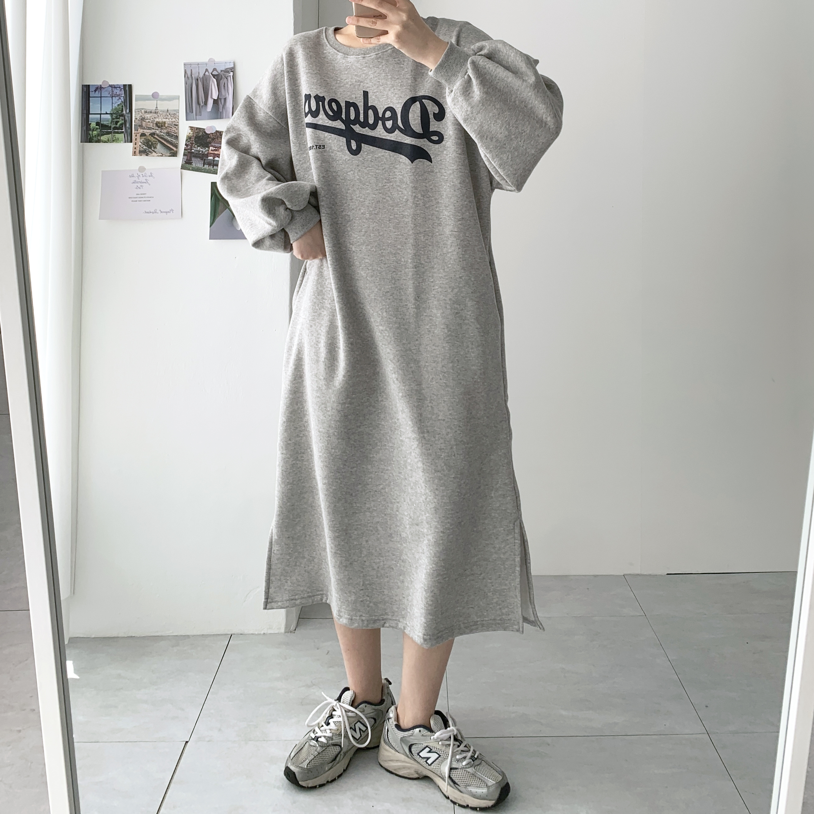 다져스 기모롱원피스 77사이즈원피스 맨투맨원피스 이미지 7