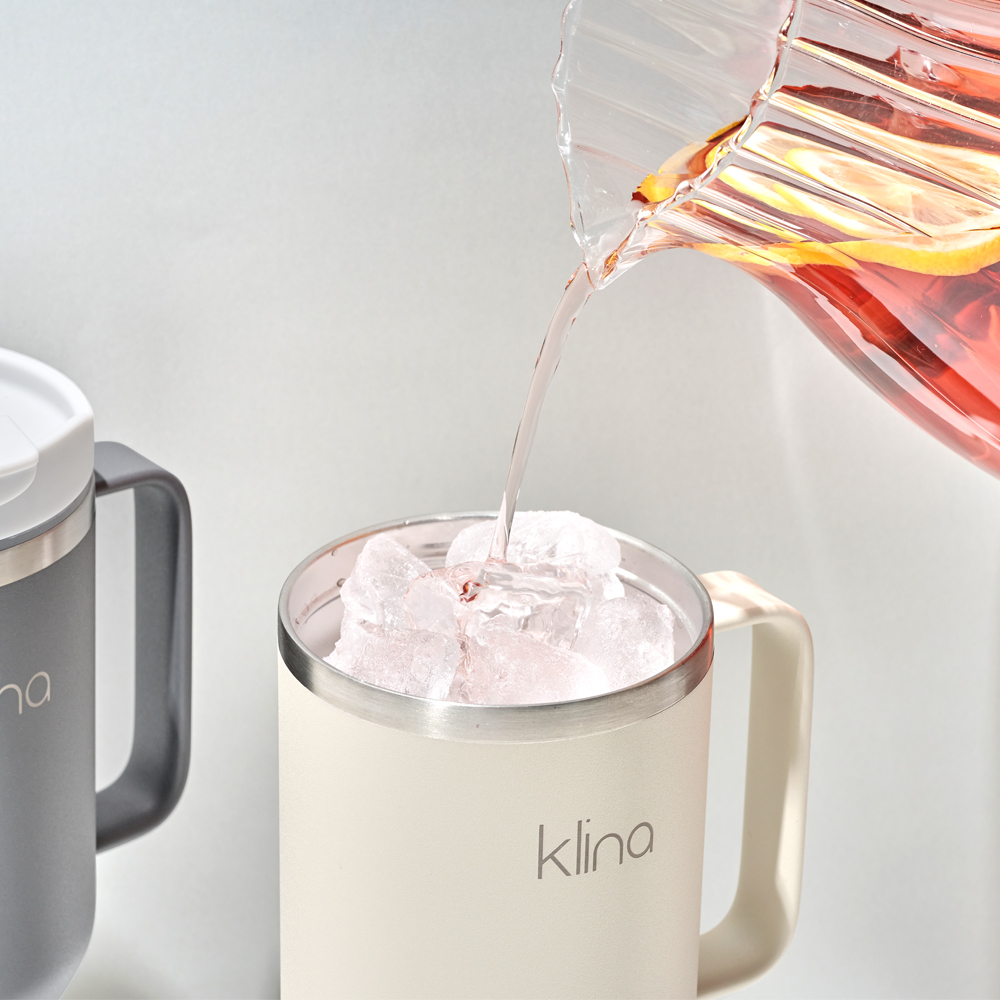클리나 대용량 텀블러 보온보냉 빨대 텀블러 900ml, 크림 이미지 6