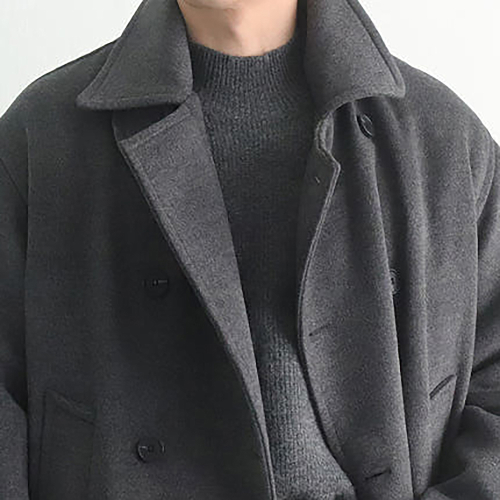 남자 니트 두꺼운 남자 반목폴라 모크넥 캐시미어 니트 - 메인 이미지