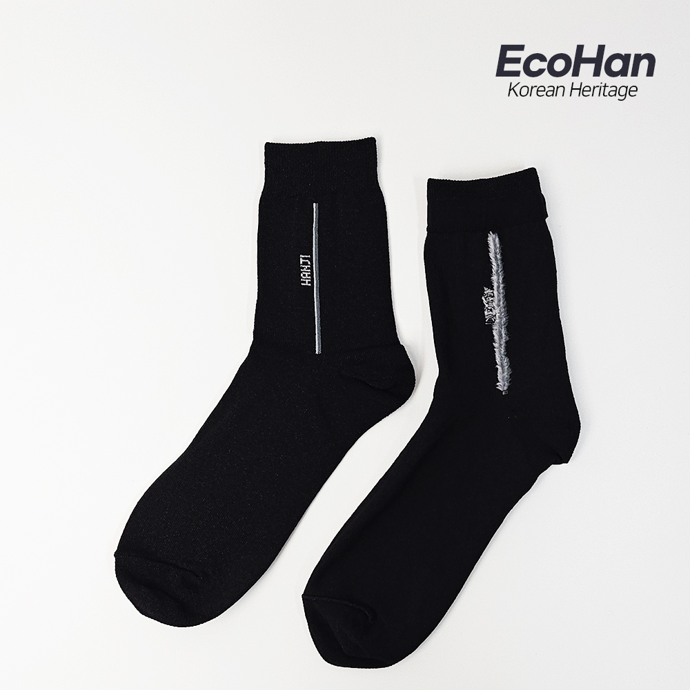 골프아토 EcoHan 한지양말 중목 남성용 한지 63% 함유 블랙라인 - 상세 이미지 4