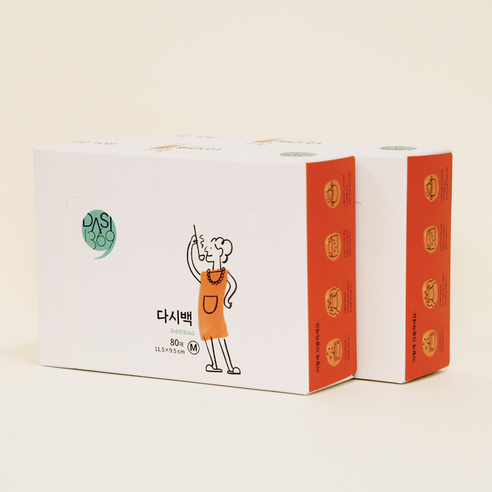 다시백 중형 80매입X2팩 육수망 다시백 국물백 육수거름망 국물망 걸음망 다시팩 - 상품 이미지
