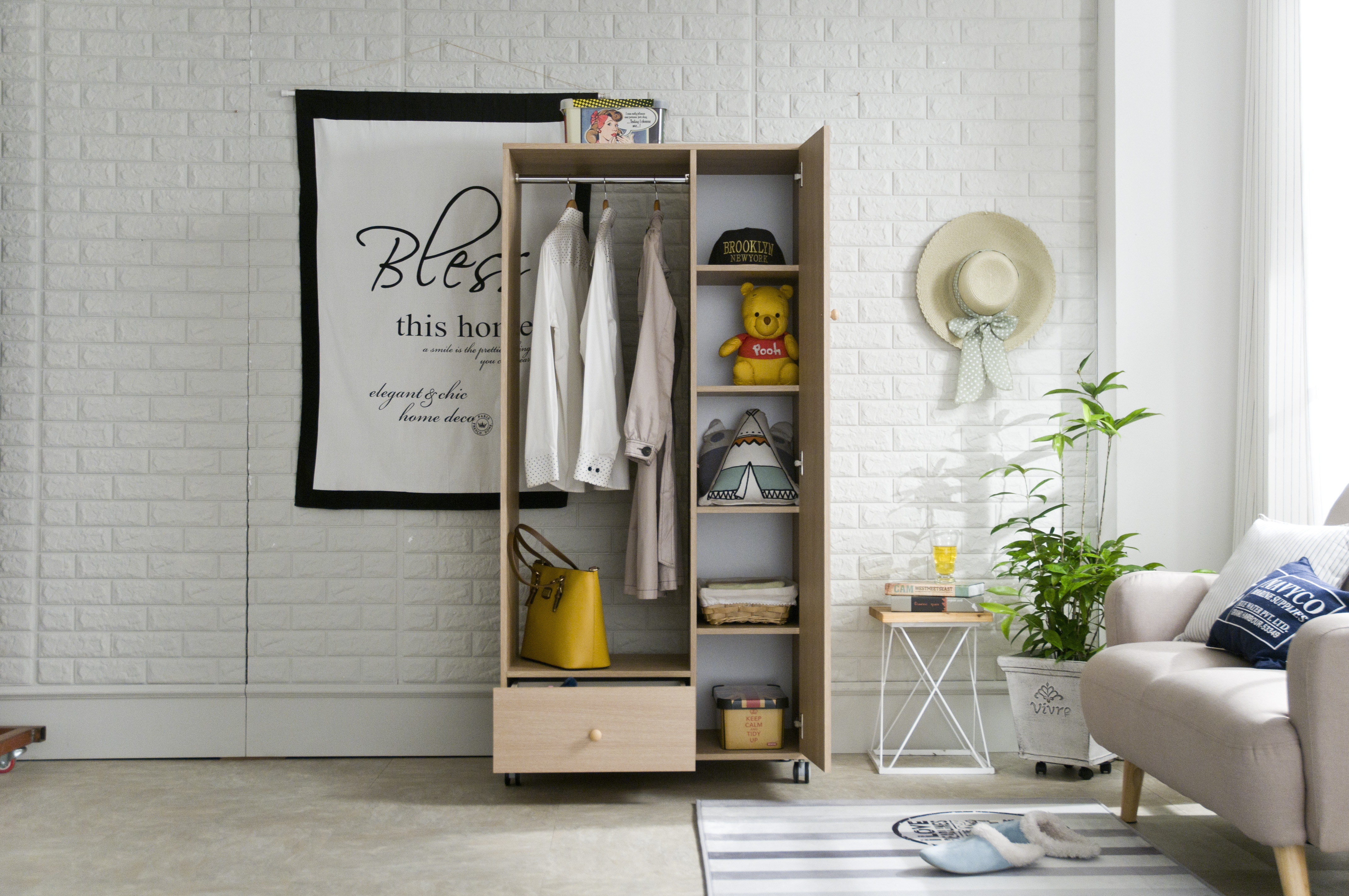 예루 사무실행거 멀티 전신거울행거 서랍장 이동형