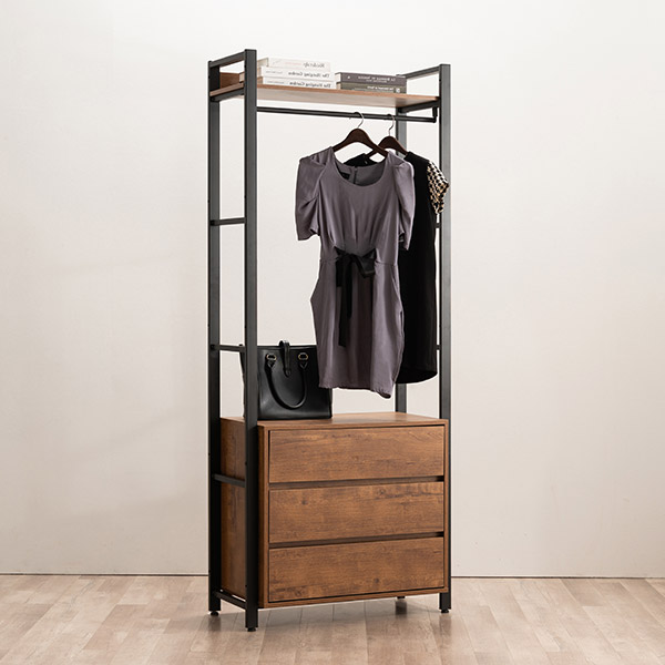 삼익가구 모더니크 시스템 옷장 드레스룸 800mm, 3단 서랍형, 브라운