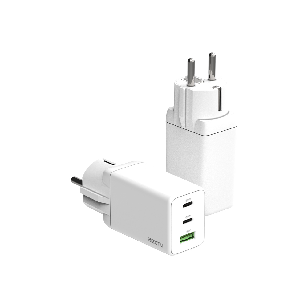 넥스트유 추이팡 65W 3포트 USB PD PPS GaN 접지 멀티 초고속 충전기