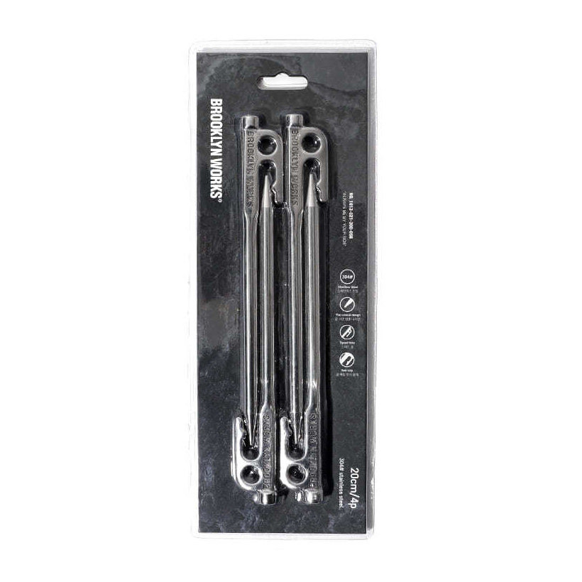 브루클린웍스 스테인리스 스틸 팩 40cm 4p 1set 캠핑 단조 스텐 타프 텐트 고강도 팩다운 - 상세 이미지 4