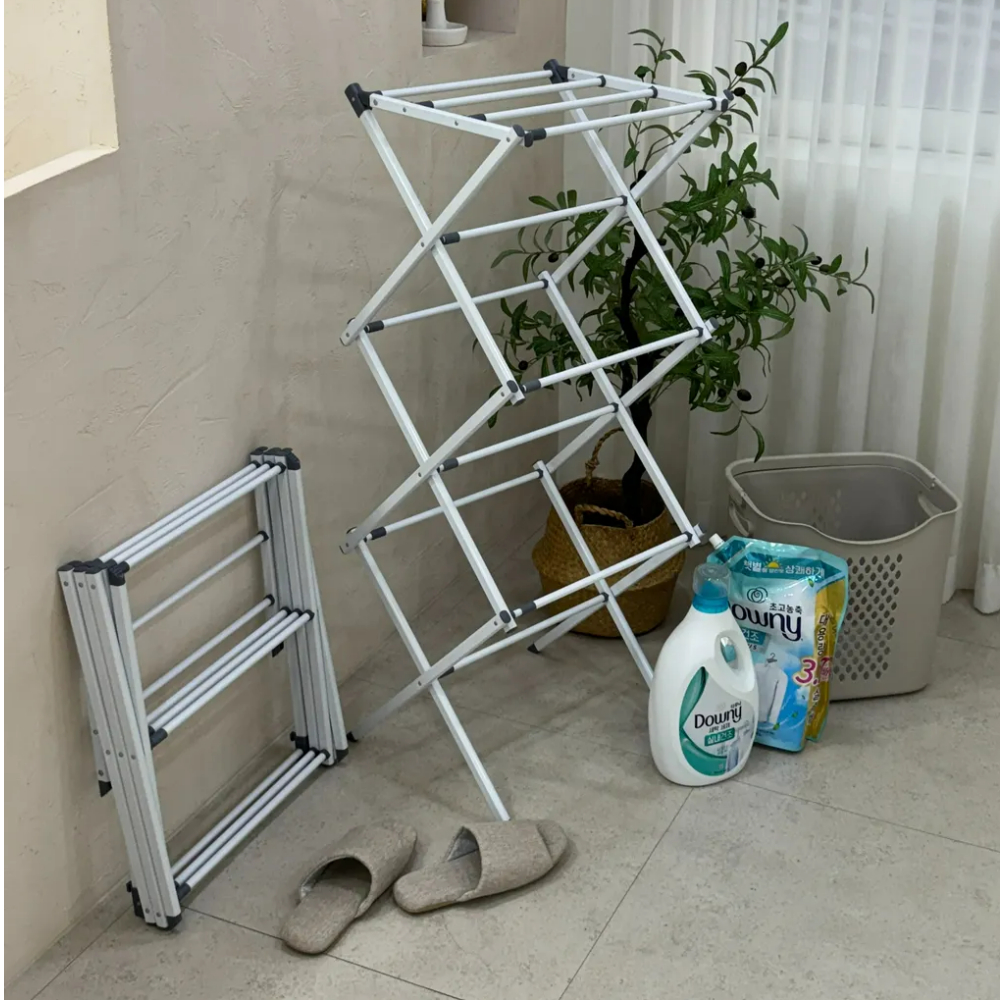 확장형 폴딩 빨래 건조대 공간활용 이동 접이식 틈새 보관용이 간편한설치