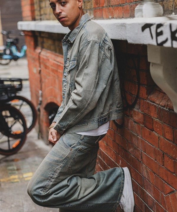 빔즈 BEAMS 별주 Lee WIDE FADE BAGGY JEANS 와이드 페이드 팬츠 - 상세 이미지 5