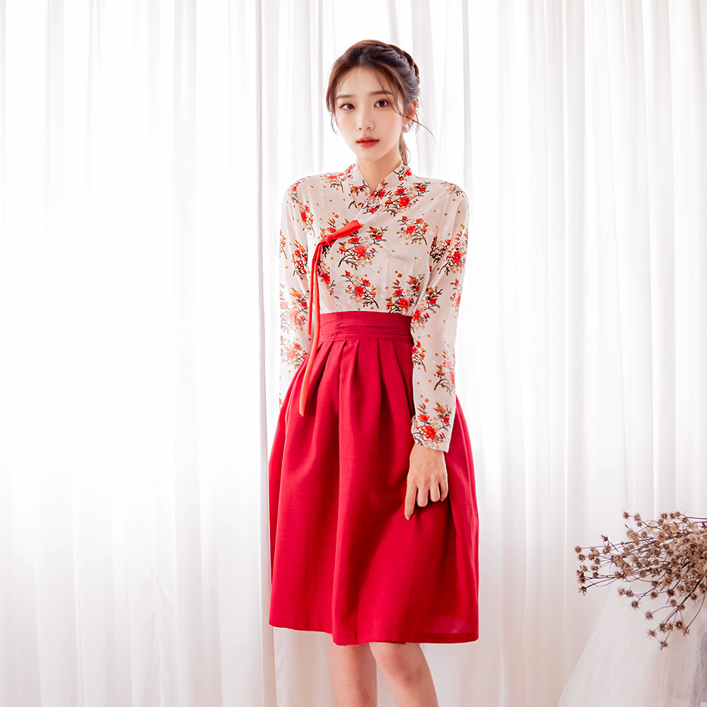 따끈따끈 신상제품 붉은꽃 생활한복 세트: 품격 있는 일상 추천 8 생활한복 추가 이미지