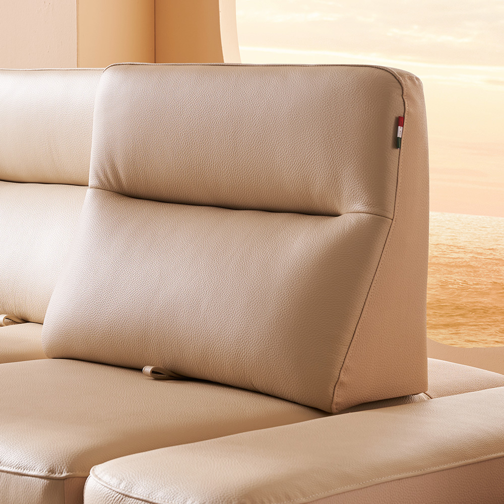 쉐우드가구 드벨리 이태리 천연통가죽 스윙 소파 3.5인용 / 국내제조 자재등급E0