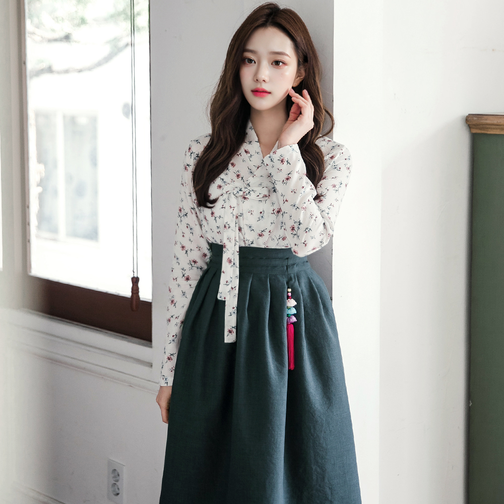 백담 차콜 허리치마 생활한복 개량 계량 퓨전 반티 - 상세 이미지 4