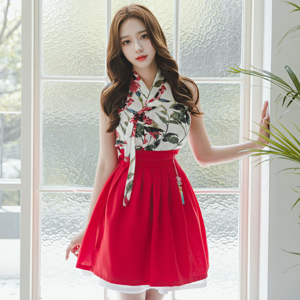 다솜 미니 허리치마 생활한복 개량 계량 퓨전 반티 - 상품 이미지