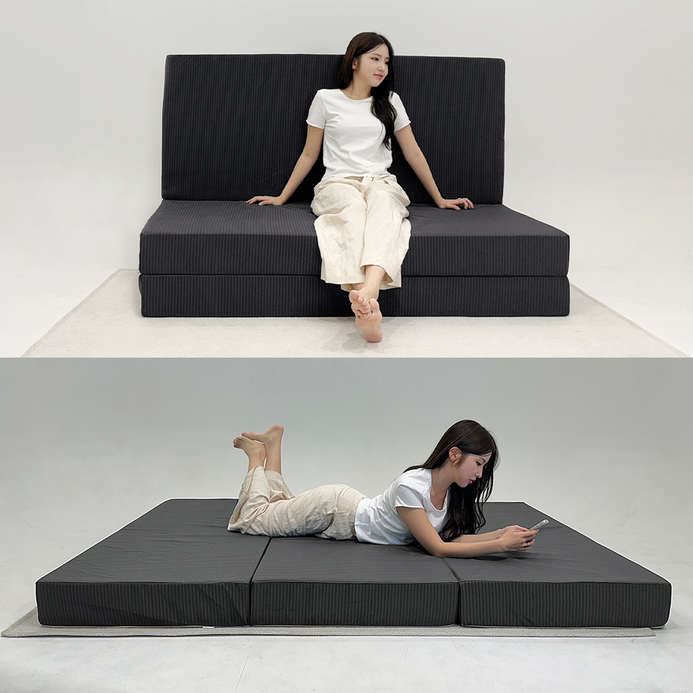 스테이 3단 허리에 좋은 15cm 두꺼운 바닥형 접이식매트리스 S