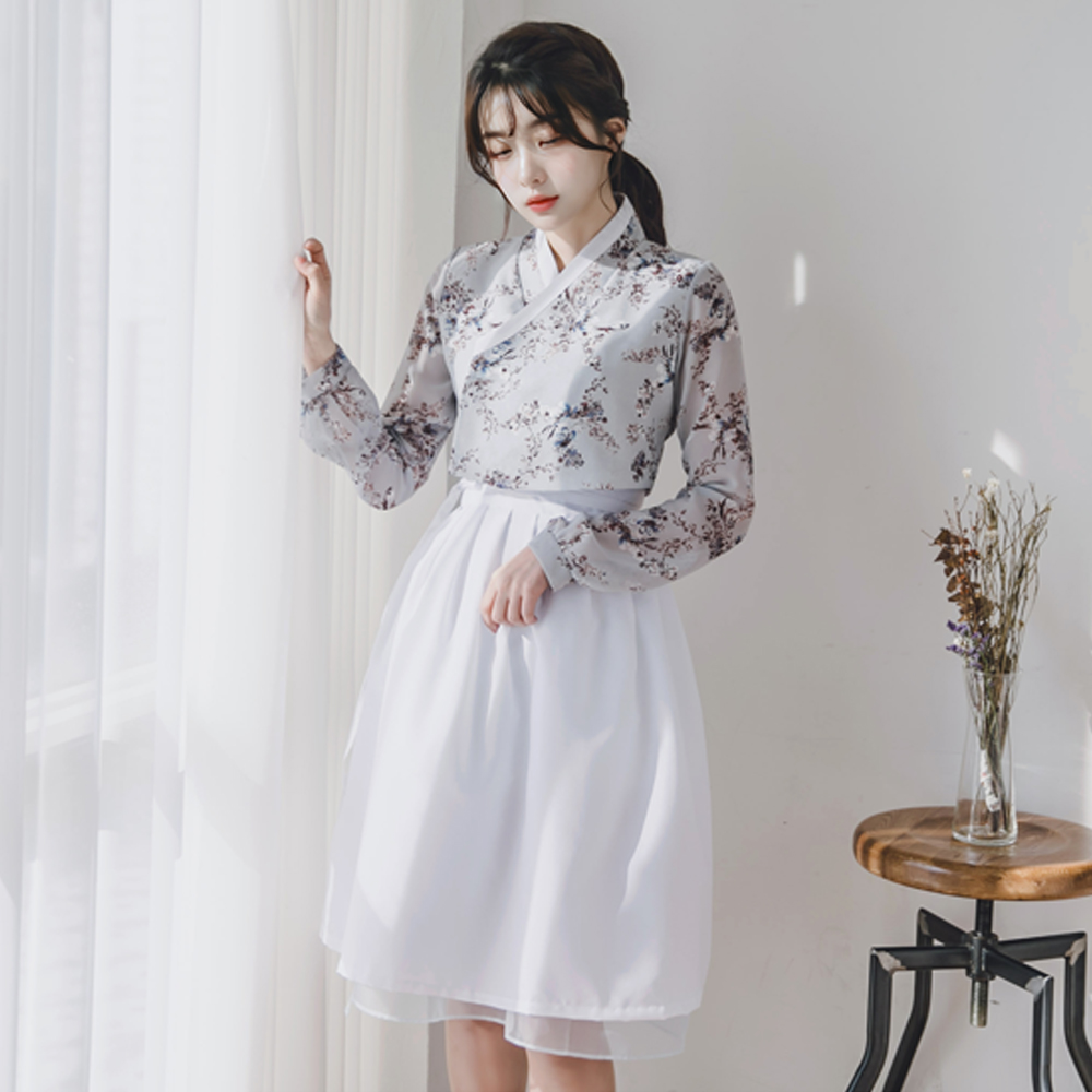 소단 화이트 허리치마 생활한복 개량 계량 퓨전 반티 - 상품 이미지