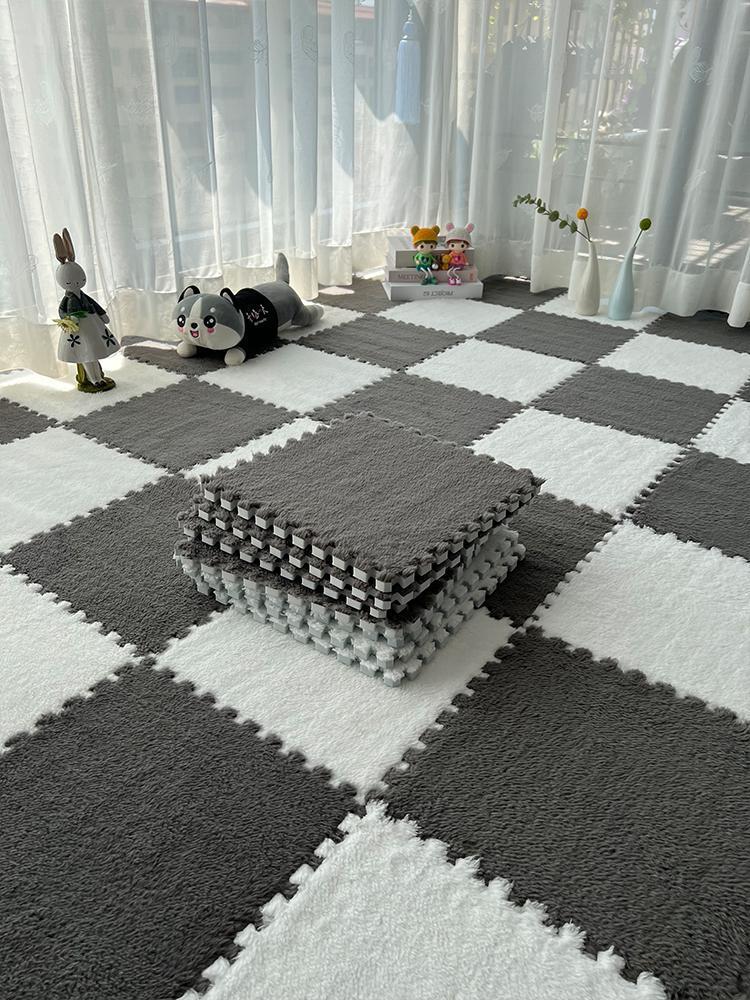 퍼즐카페트 블럭 매트 뽀글이 러그 스웨이드 보온 벨벳 조립 거실 30x30x0.6cm 10개 스타일 1 : 브라보트레이딩