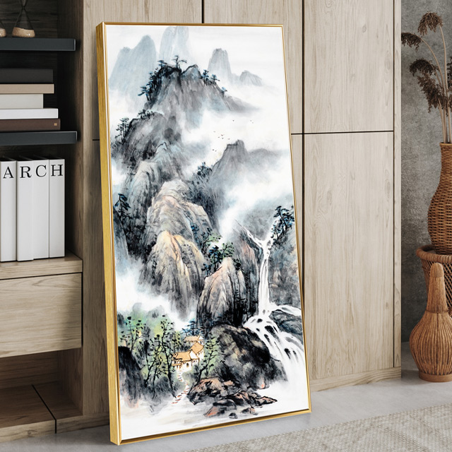 수묵화 산수화 동양화 그림 거실 침실 인테리어 풍경 액자 집들이 개업 선물 안정의 - 상품 이미지