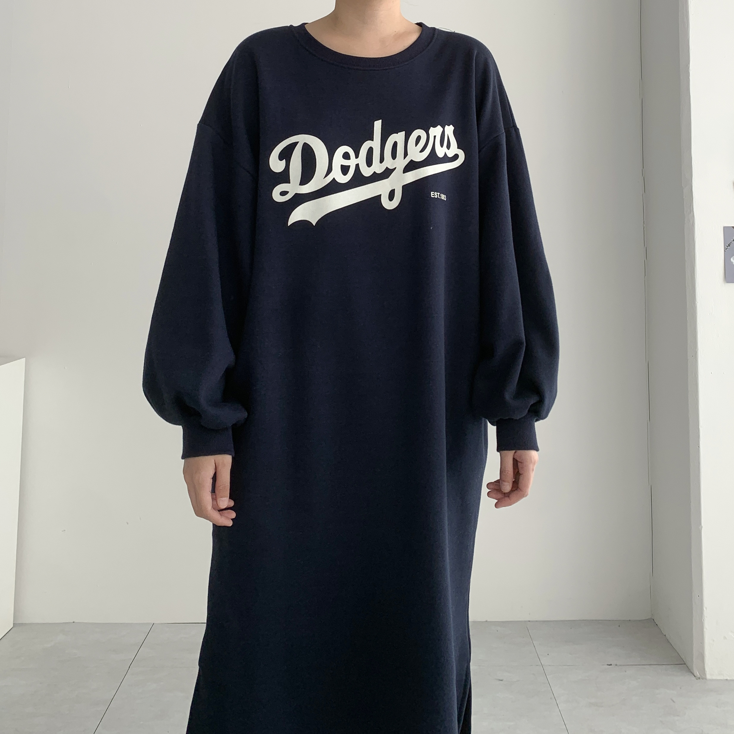 다져스 기모롱원피스 77사이즈원피스 맨투맨원피스 - 상품 이미지