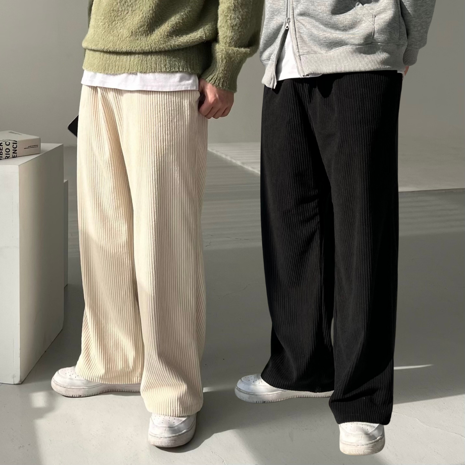 남자코듀로이팬츠 남성골덴바지 남자세미와이드팬츠 - 상품 이미지