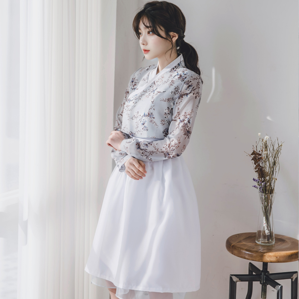 소단 화이트 허리치마 생활한복 개량 계량 퓨전 반티 - 상세 이미지 5