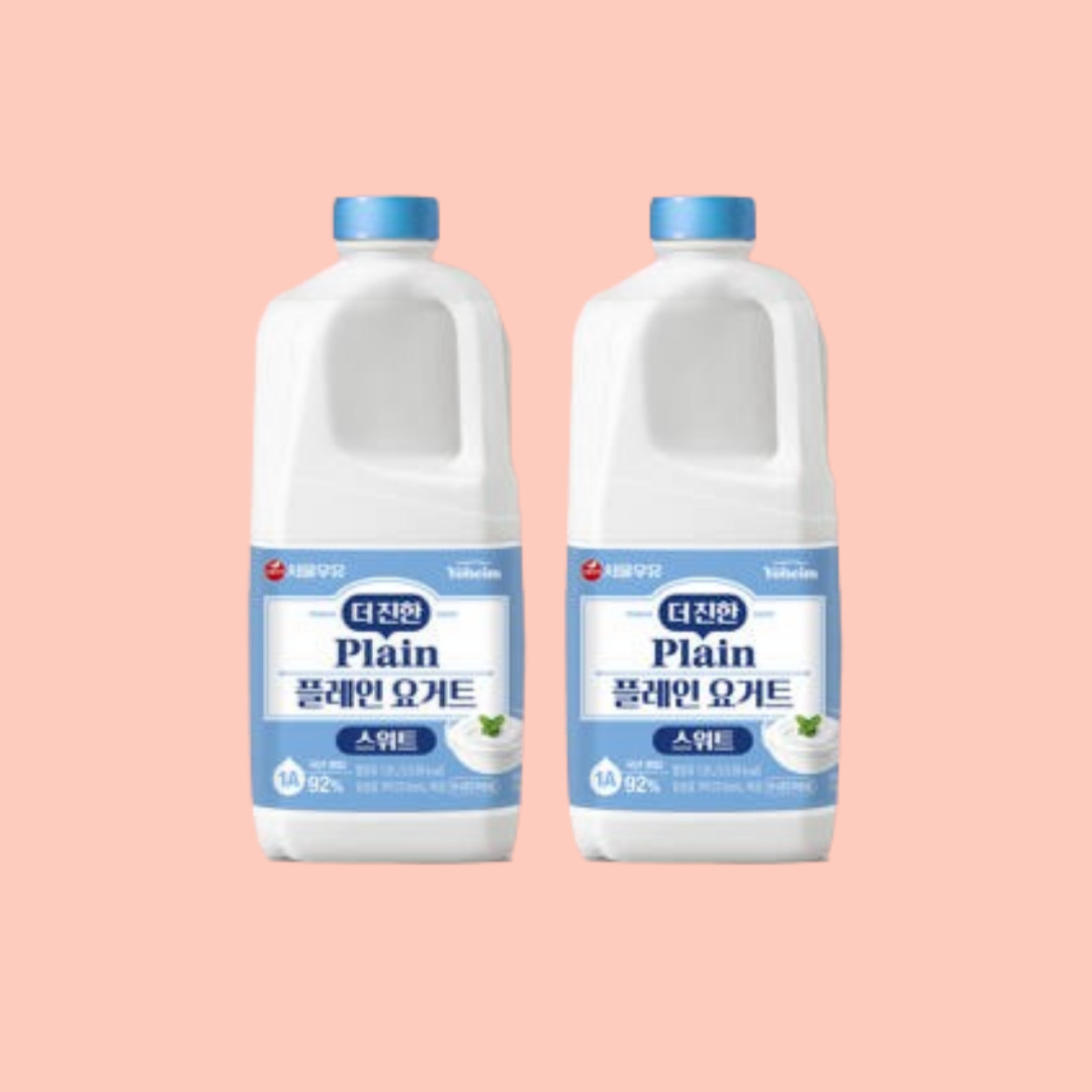 서울우유 대용량 더진한 스위트 플레인요거트1.8L 2개 샐러드토핑 가당수제간식 그릭요거트 Plain yogurt