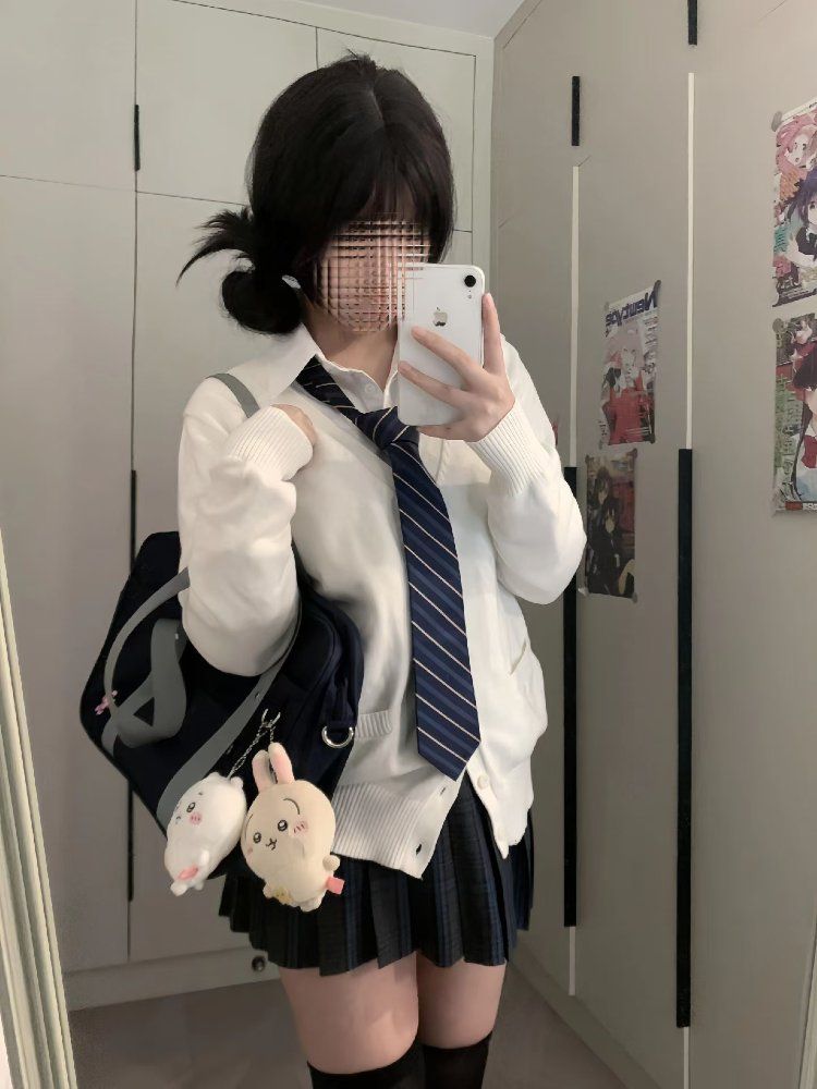 무료반품 여성용 오리지널 스웨터 카디건 자켓 초가을 대학 루즈 한 교복 짙은 회색 긴팔 니트 탑 진회색 S(39-45kg) - 상세 이미지 4