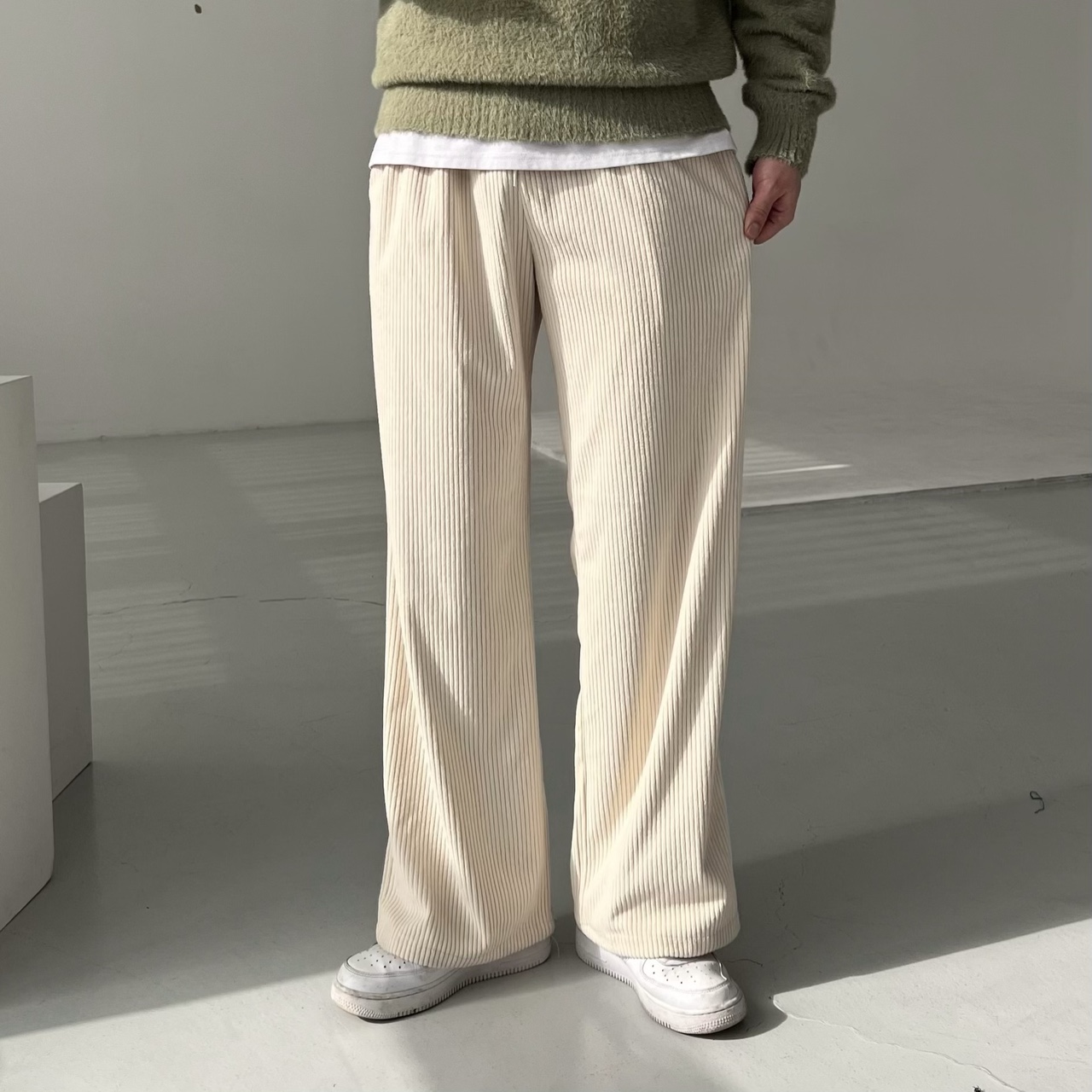 남자코듀로이팬츠 남성골덴바지 남자세미와이드팬츠 - 상세 이미지 3