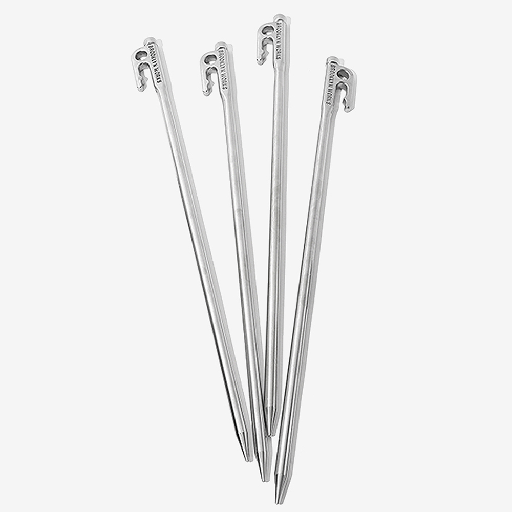 브루클린웍스 스테인리스 스틸 팩 40cm 4p 1set 캠핑 단조 스텐 타프 텐트 고강도 팩다운