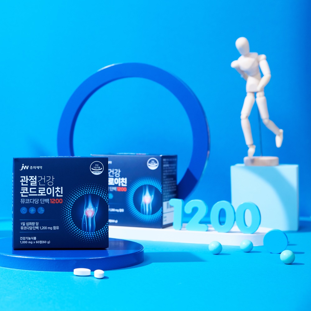 jw중외제약 관절 소연골 콘드로이친 뮤코다당 단백 1200 1000mg 60정, 2개 - 상세 이미지 4