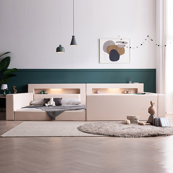 [삼익가구]토리노 LED 벙커형 패밀리 침대 Q+Q(매트제외)