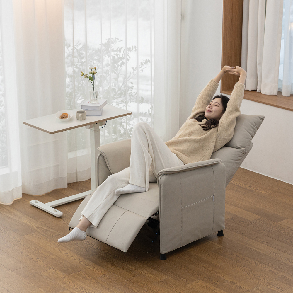 핏쳐 1인용 전동 리클라이너 가죽 소파 ERE1 안락의자 소파